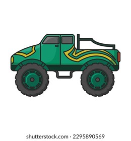 Monster truck vector icon.Color vector icon isolated on white background monster truck.