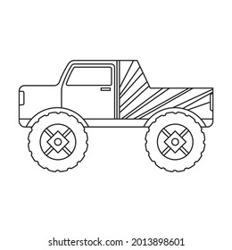 Monster truck vector icon.Outline vector icon isolated on white background monster truck.