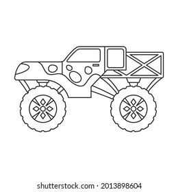 Monster truck vector icon.Outline vector icon isolated on white background monster truck.