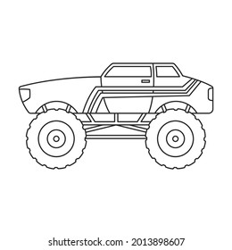 Monster truck vector icon.Outline vector icon isolated on white background monster truck.