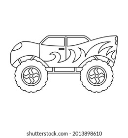 Monster truck vector icon.Outline vector icon isolated on white background monster truck.