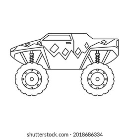 Monster truck vector icon.Outline vector icon isolated on white background monster truck.