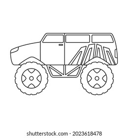 Monster truck vector icon.Outline vector icon isolated on white background monster truck.