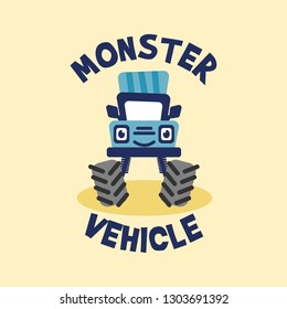 Monster truck vector illustration. Monster vehicle illustration