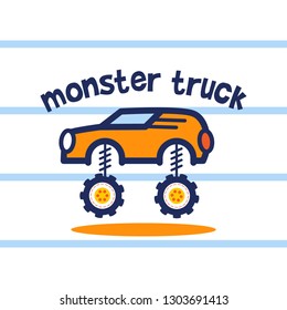 Monster truck vector illustration. Monster vehicle illustration