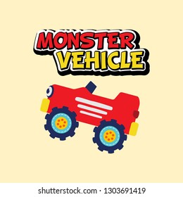 Monster truck vector illustration. Monster vehicle illustration