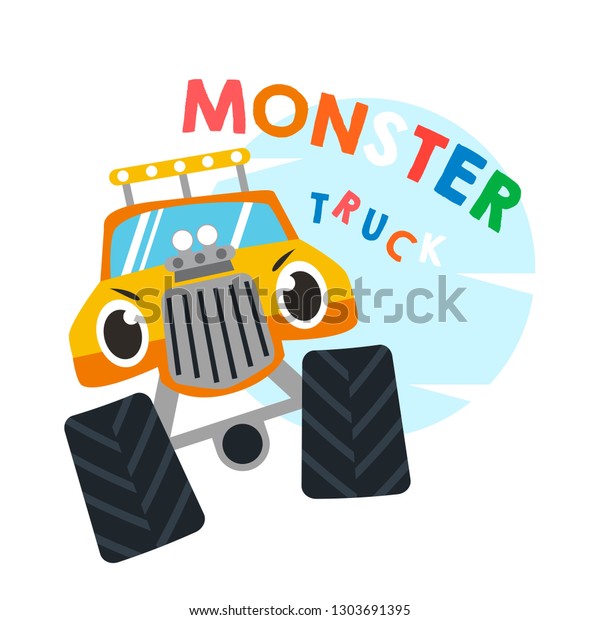 Monster truck vector illustration. Monster\
vehicle illustration