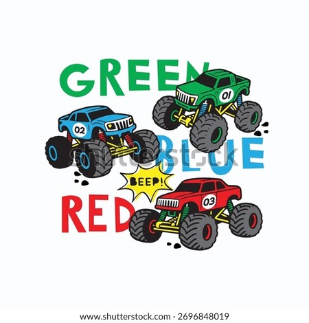 Monster truck vector for kids design