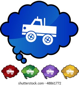 Monster Truck web button isolated on a background.