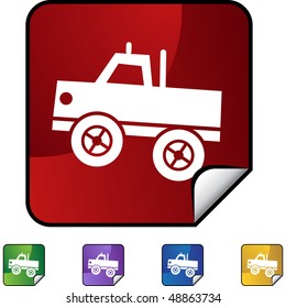 Monster Truck web button isolated on a background.