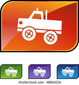 Monster Truck web button isolated on a background.
