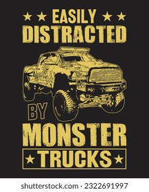 Monster Trucks t-shirt design for monster truck lovers