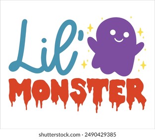 Camiseta Lil’ Monster, Coqueta Halloween, Citas De Halloween, Diseño De Otoño, Camiseta De Calabaza, Camiseta De Octubre, Camisetas De Halloween Divertidas, Archivo De Corte Para Cricut Y Silueta