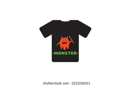 monster t-shirt - vector design illustration, it can use for label, logo, sign, sticker for printing for the family t-shirt