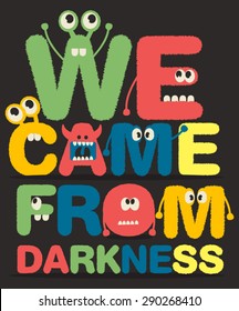 monster typography vector design