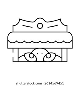 monster under bed fear line icon vector. monster under bed fear sign. isolated contour symbol black illustration