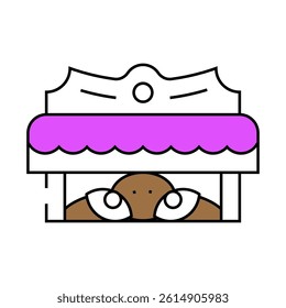 monster under bed fear line icon vector. monster under bed fear sign. isolated symbol illustration