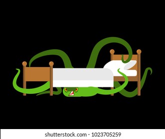 Monster under bed isolated  Long tentacles  Vector illustration