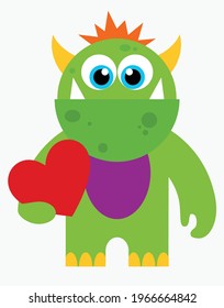 Monster valentines clip art . vector illustration