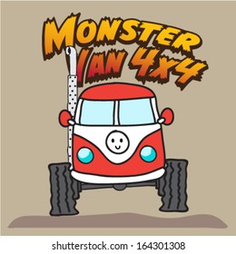 A monster van 4x4.Vector illustration.