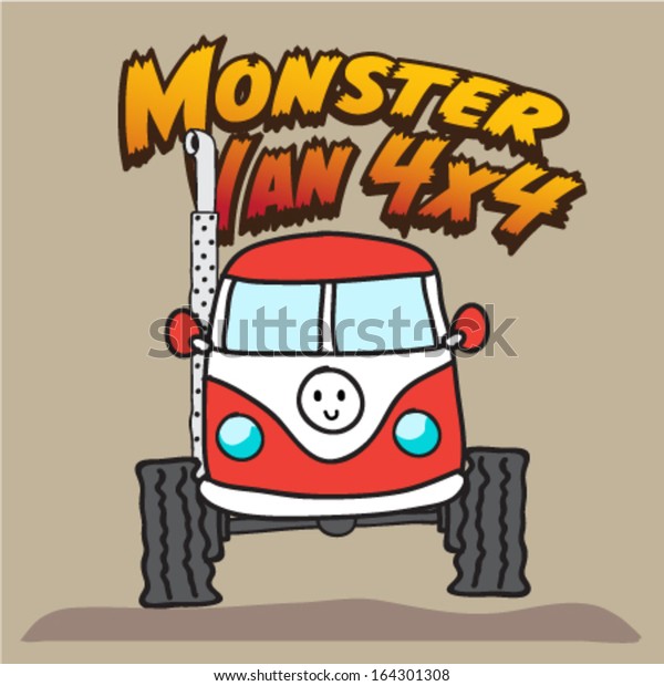 A monster van\
4x4.Vector illustration.