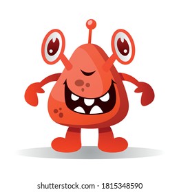 Monster vector character, red monster illustration.