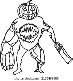 Monster Vector Clipart Art, Schwarz-Weiß