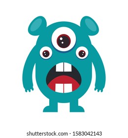 monster vector color flat icon 