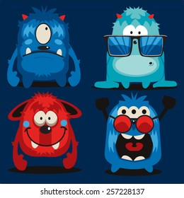 monster vector design set