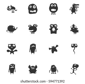 Monster vector icons for user interface design