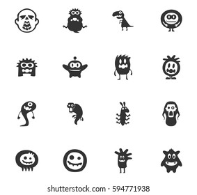 Monster vector icons for user interface design