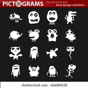 Monster vector icons for user interface design