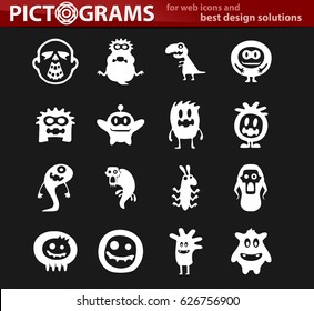 Monster vector icons for user interface design