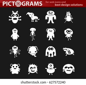 Monster vector icons for user interface design
