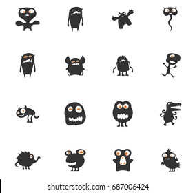 Monster vector icons for user interface design