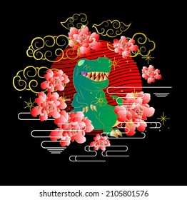 monster vector illustration for sukajan is mean japanese jacket design