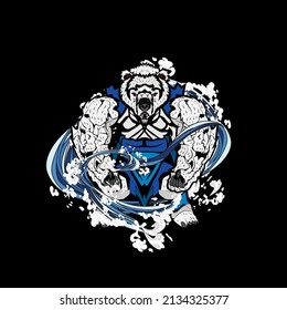 monster vector illustration for sukajan is mean japanese jacket design