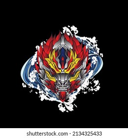 monster vector illustration for sukajan is mean japanese jacket design