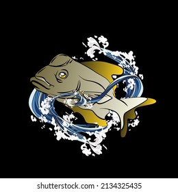 monster vector illustration for sukajan is mean japanese jacket design