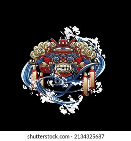 monster vector illustration for sukajan is mean japanese jacket design