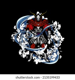 monster vector illustration for sukajan is mean japanese jacket design