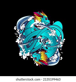 monster vector illustration for sukajan is mean japanese jacket design