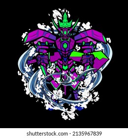 monster vector illustration for sukajan is mean japanese jacket design