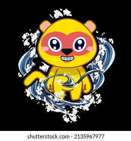 monster vector illustration for sukajan is mean japanese jacket design