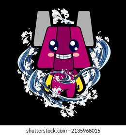 monster vector illustration for sukajan is mean japanese jacket design