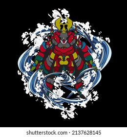 monster vector illustration for sukajan is mean japanese jacket design