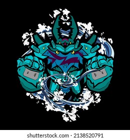 monster vector illustration for sukajan is mean japanese jacket design
