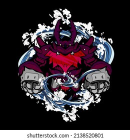monster vector illustration for sukajan is mean japanese jacket design