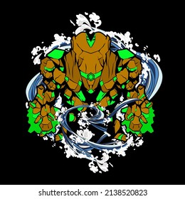 monster vector illustration for sukajan is mean japanese jacket design