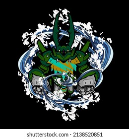monster vector illustration for sukajan is mean japanese jacket design